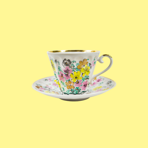 Handmade Porcelain Character Cups with 22k Gold Glaze